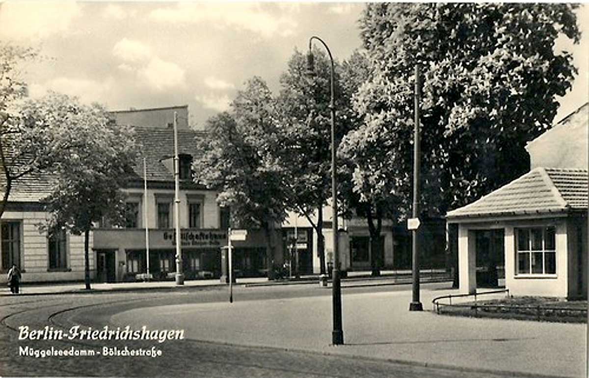 Historische Ansicht Bölschestraße / Ecke Müggelseedamm mit ebenjenem Kastanienbaum