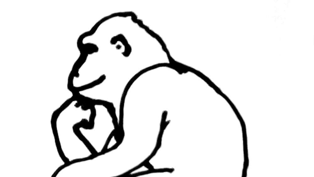 Rodins Denker als Affe