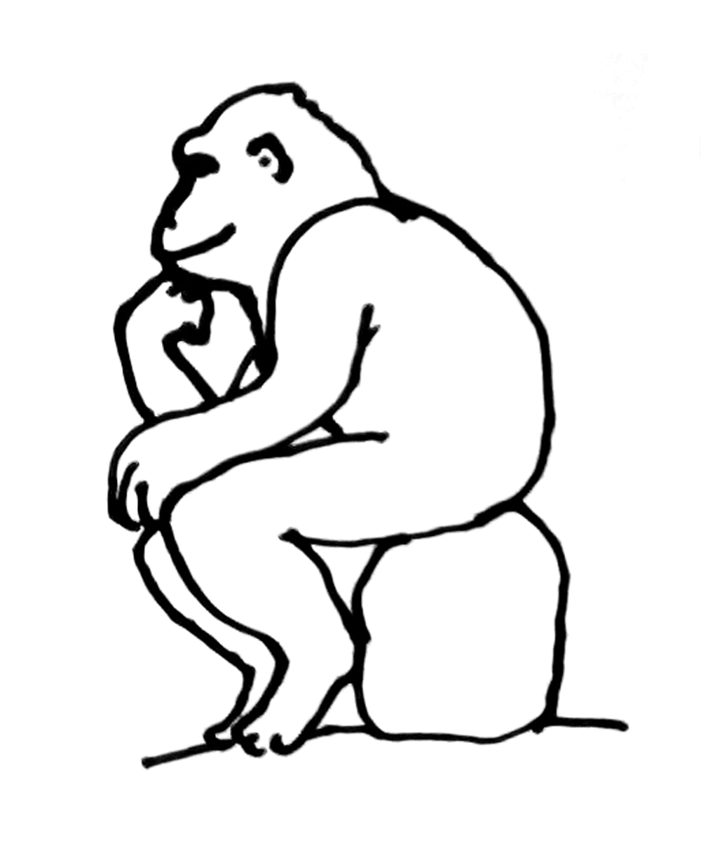 Rodins Denker als Affe