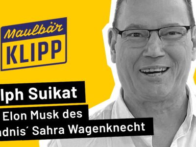 Der Startup-Millionär und Schatzmeister des Bündnis Sahra Wagenknecht, Ralph Suikat, im MaulbärKLIPP-Interview