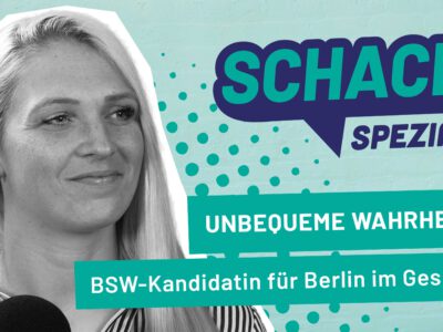 BSW-Kandidatin für das Berliner Abgeordnetenhaus, Alina Lindemann im Gespräch